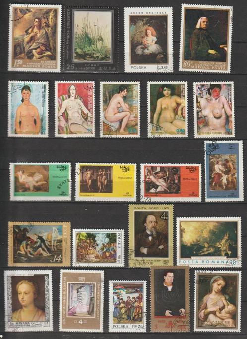 R 446. Schilderijen restantje 8/8 gest. zie scan, Postzegels en Munten, Postzegels | Thematische zegels, Gestempeld, Overige thema's