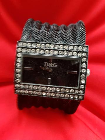 Dolce & gabbana pols horloge zwart d&g dames horloges strass beschikbaar voor biedingen