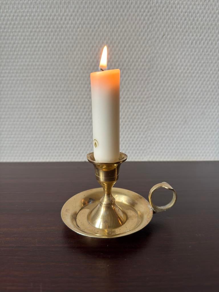 Kleine Vintage Messing Blaker Kandelaar, Kaarsenhouder, Huis en Inrichting, Woonaccessoires | Kandelaars en Kaarsen, Gebruikt