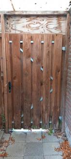 Poort, hardhout, in zeer goede staat, Tuin en Terras, Ophalen, Gebruikt, 100 tot 150 cm, Draaipoort