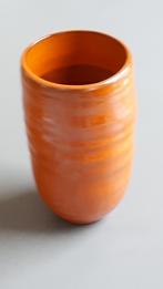 Des Pots - oranje vaas, parelmoer glans, 17 cm, Huis en Inrichting, Woonaccessoires | Vazen, Minder dan 50 cm, Oranje, Ophalen of Verzenden
