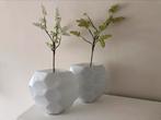 Witte vaas glas, Huis en Inrichting, Woonaccessoires | Vazen, Ophalen, Wit, Minder dan 50 cm, Glas