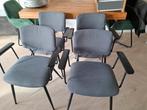 Set van 4 Grijze Eetkamerstoelen met Armleuning, Huis en Inrichting, Stoelen, Ophalen, Gebruikt, Grijs, Vijf, Zes of meer stoelen