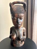 Afrikaans Houten Beeld - Moeder en Kind, Antiek en Kunst, Kunst | Beelden en Houtsnijwerken, Ophalen of Verzenden