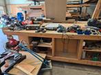 Degelijke grote werkbank opslag en stroom punten werktafel, Ophalen, Zo goed als nieuw, 170 cm of meer