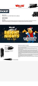 Walibi bright nights 2/01/2024, Tickets en Kaartjes, Evenementen en Festivals, Eén persoon