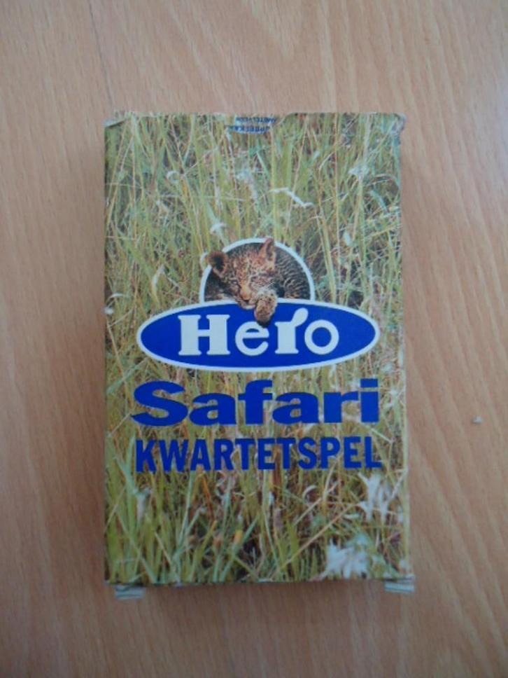 Hero (jam, frisdrank) Safari kwartetspel, Verzamelen, Speelkaarten, Jokers en Kwartetten, Zo goed als nieuw, Kwartet(ten), Ophalen of Verzenden