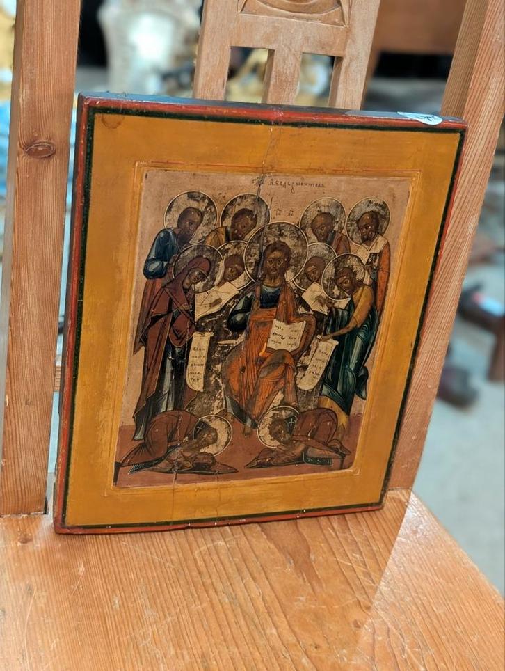 Antieke ikoon. 25x30 cm. €270., Antiek en Kunst, Antiek | Religie, Ophalen