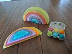 Grimm's set pastel regenboog, halfronde schijven en ballen, Ophalen, Zo goed als nieuw
