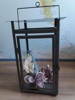 Metalen  Lantaarn, Ophalen, 25 tot 50 cm, Grijs, Zo goed als nieuw