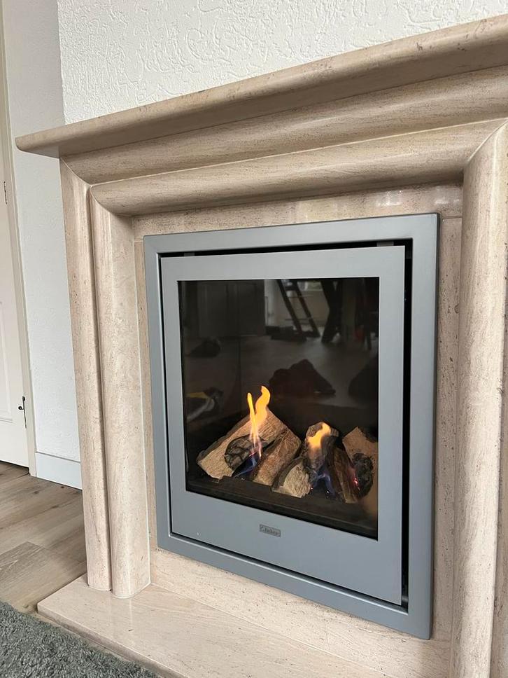 Faber Silva Inbouw Gashaard - Zilver, Huis en Inrichting, Kachels, Gebruikt, Inbouw, Gaskachel, Gas, Ophalen