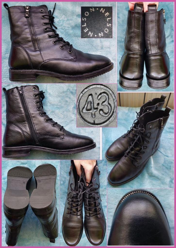 NELSON zwarte leren dames enkellaarzen maat 43 nieuw, Kleding | Dames, Schoenen, Nieuw, Lage of Enkellaarzen, Zwart, Ophalen of Verzenden