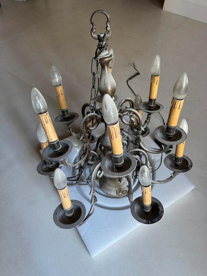 Kroonluchter Brons, Huis en Inrichting, Lampen | Kroonluchters, Gebruikt, Overige materialen, Ophalen