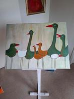"VREEMDE VOGELS" -uniek - 60x80  -  acryl, Antiek en Kunst, Ophalen