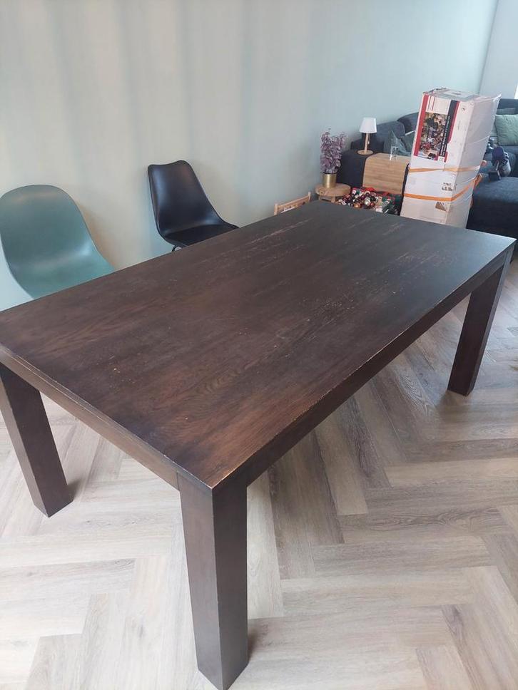 Gratis Eetkamertafel, Huis en Inrichting, Tafels | Eettafels, Gebruikt, 100 tot 150 cm, 150 tot 200 cm, Vier personen, Rechthoekig