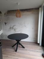 Zwarte ronde eettafel 1.20, Huis en Inrichting, Tafels | Eettafels, Ophalen, Gebruikt, 100 tot 150 cm, Rond