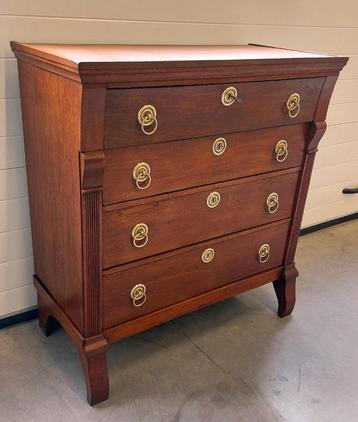 Gerestaureerde strakke antieke Hollandse ladekast. Eiken. beschikbaar voor biedingen