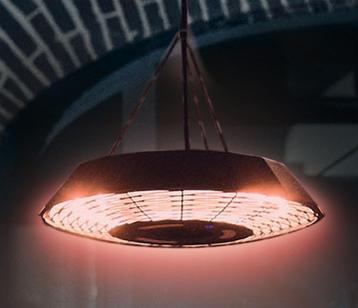 Z.g.a.n. Patio/terras/balkon heater met verlichting. € 75,00 beschikbaar voor biedingen