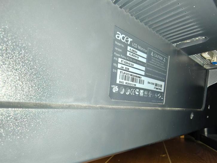 Acer AL2023W 20 inch Monitor, Computers en Software, Monitoren, Gebruikt, 60 Hz of minder, VGA, LED, Overige resoluties, 5 ms of meer