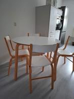Ikea Skoghall plywood ronde tafel 4 stoelen eethoek compact, Huis en Inrichting, Ophalen, Overige materialen, Gebruikt, 50 tot 100 cm