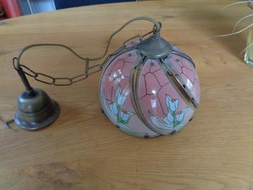 vintage:FRANSE glazen hanglamp beschikbaar voor biedingen