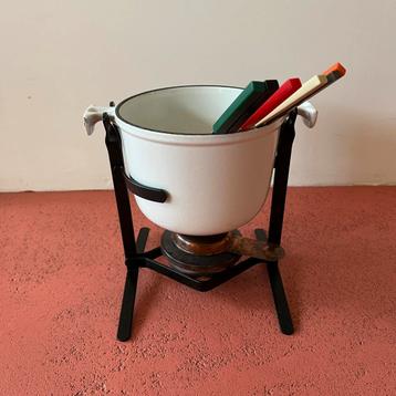 Vintage Le Creuset Enzo Mari Fondueset incl Creuset vorken beschikbaar voor biedingen