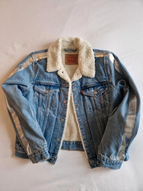 Levi's gevoerd Spijkerjasje met zilveren streep, Kleding | Dames, Jassen | Winter, Nieuw, Maat 36 (S), Blauw, Ophalen of Verzenden