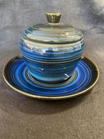 Petrus Regout - Wim Visser - Spinx Jampot met onderbord, Antiek en Kunst, Antiek | Keramiek en Aardewerk, Ophalen of Verzenden