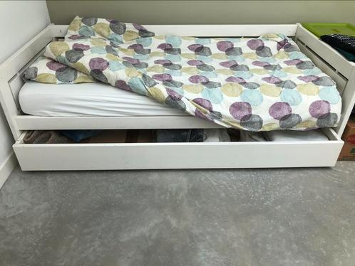 Goed bed van massief hout (Flexa) met bedlade, Kinderen en Baby's, Kinderkamer | Bedden, Gebruikt, 180 cm of meer, 85 tot 100 cm
