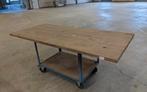 Zwaar eiken tafelblad 260x120x5 ruw, 200 cm of meer, 100 tot 150 cm, Gebruikt, Rechthoekig