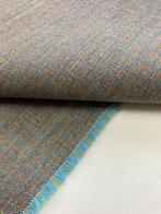 Kvadrat Recheck 0845 Meubelstof 6,5 m, geel-beige ruit,l, Wol, Verzenden, 120 cm of meer, Nieuw
