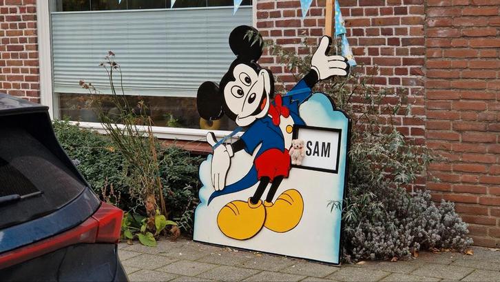 Groot geboortebord Mickey Mouse, Kinderen en Baby's, Kraamcadeaus en Geboorteborden, Gebruikt, Ophalen
