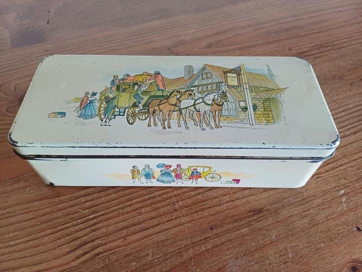 Vintage Pickwick theedoos., Verzamelen, Blikken, Gebruikt, Thee, Pickwick, Ophalen of Verzenden