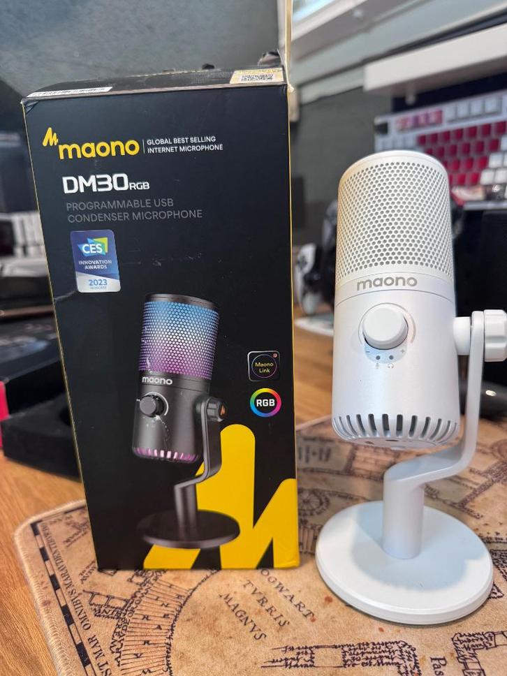 Maono DM30 RGB – Witte USB Microfoon, Muziek en Instrumenten, Microfoons, Nieuw, Overige typen, Ophalen of Verzenden