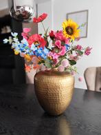 Kunstbloemen met gouden pot, Ophalen of Verzenden, Zo goed als nieuw