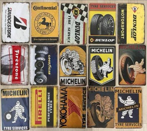 Metalen wandbord banden Michelin etc  prijs=p/st (3voor 21€), Verzamelen, Merken en Reclamevoorwerpen, Zo goed als nieuw, Reclamebord
