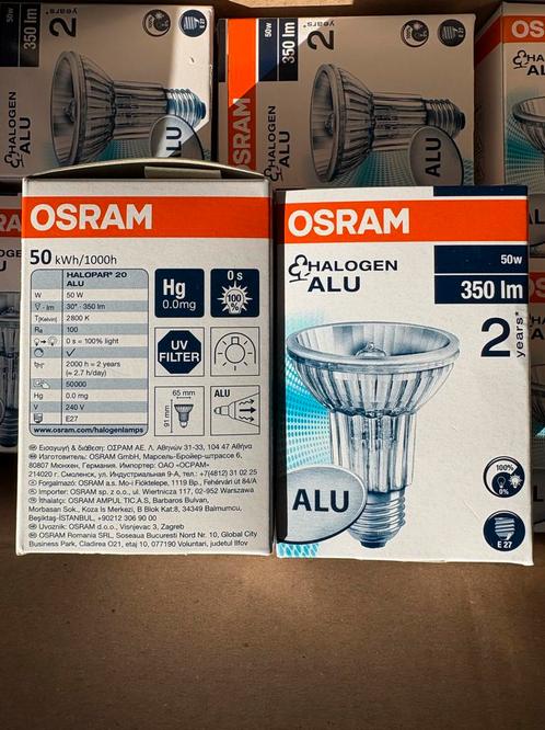 9 stuks nieuwe osram halogeen lampen alu 50w 350lm, Huis en Inrichting, Lampen | Spots, Zo goed als nieuw, Halogeen, Ophalen