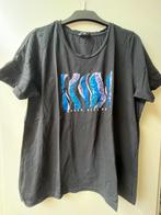 Maat M MS Mode tshirt zwart met wit lila blauw print, Kleding | Dames, T-shirts, Maat 38/40 (M), Ophalen of Verzenden, MS Mode