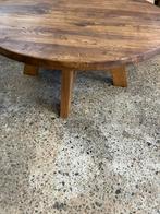 Salontafel walnoot hazelnoten met eiken onderstel, Ophalen, 100 tot 150 cm, 50 tot 100 cm, Zo goed als nieuw