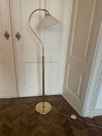 Gouden messing vintage art deco lamp, Huis en Inrichting, Lampen | Vloerlampen, Ophalen of Verzenden, Gebruikt, Glas, Minder dan 100 cm