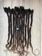 10 dreadlocks extensions donkerbruin met krul echt haar, Ophalen of Verzenden, Zo goed als nieuw