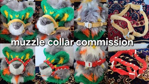Fursuit muzzle collar commission, Hobby en Vrije tijd, Kostuums, Theaterbenodigdheden en LARP, Nieuw, Verzenden