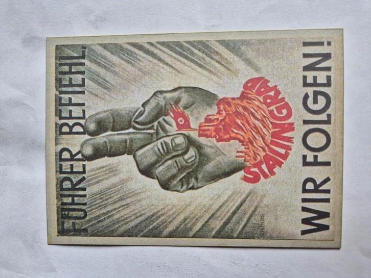 Ansichtkaart 'Tag der Wehrmacht 1943' – Stalingrad-thema, Verzamelen, Militaria | Tweede Wereldoorlog, Landmacht, Duitsland, Ophalen of Verzenden