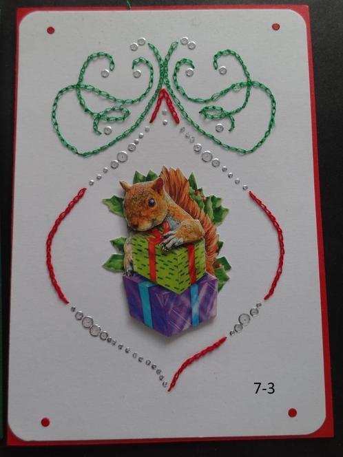geborduurde kaarten kerst 1 schudkaarten, Hobby en Vrije tijd, Kaarten | Zelfgemaakt, Nieuw, Kerst, Ophalen of Verzenden
