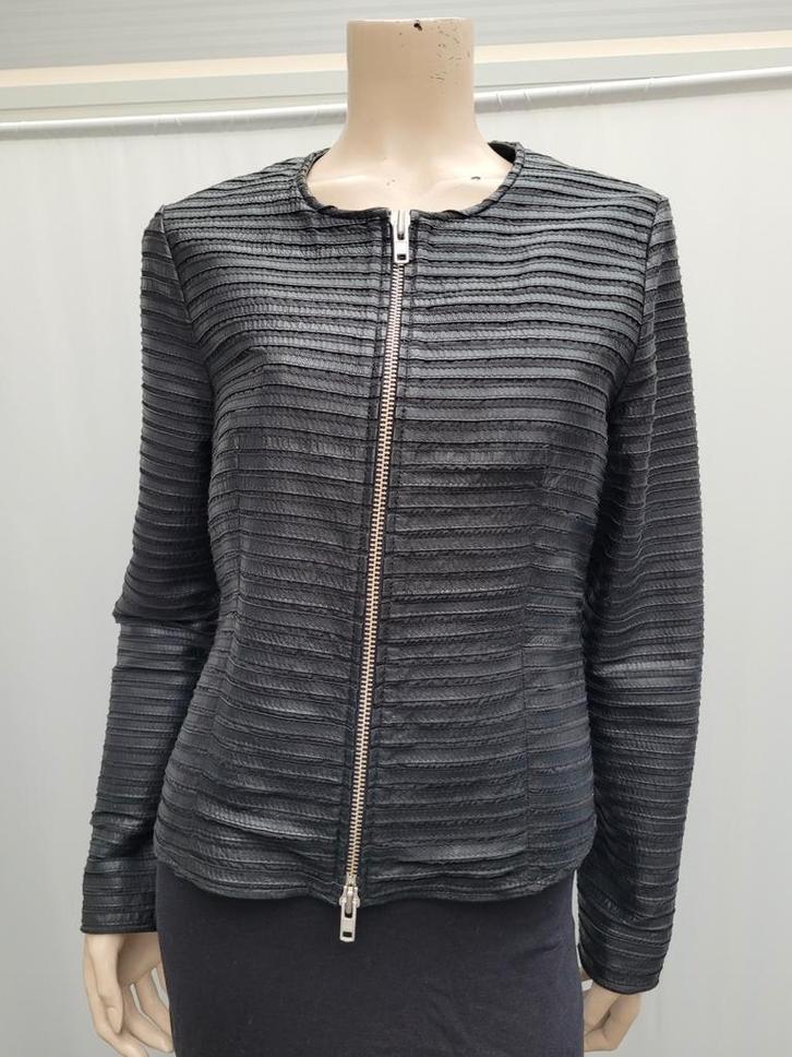 Ibana jas leer zwart maat 40, Kleding | Dames, Truien en Vesten, Zo goed als nieuw, Maat 38/40 (M), Zwart, Ophalen of Verzenden
