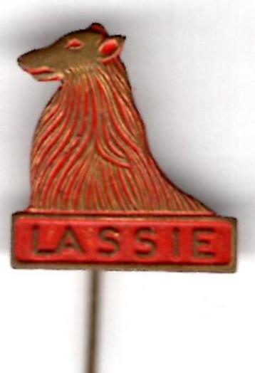 Lassie TV / stripfiguur blauw op koper speldje ( S_091 ) beschikbaar voor biedingen