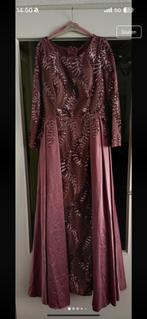 Gala jurk roze/paars satijn, Kleding | Dames, Gelegenheidskleding, Galajurk, Paars, Maat 42/44 (L), Nieuw