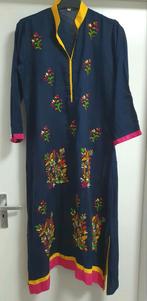 Handgeborduurde Indiase Jurk - Maat M, Maat 38/40 (M), Blauw, Maat M, Ophalen of Verzenden