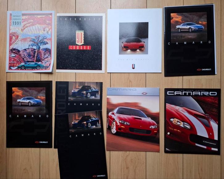 Chevrolet Camaro.  1991 t/m 2002. 9 stuks € 25,--, Boeken, Auto's | Folders en Tijdschriften, Zo goed als nieuw, Chevrolet, Ophalen of Verzenden