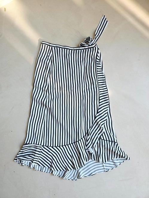 Yaya wikkelrok gestreept, Kleding | Dames, Rokken, Zo goed als nieuw, Maat 42/44 (L), Zwart, Onder de knie, Ophalen of Verzenden